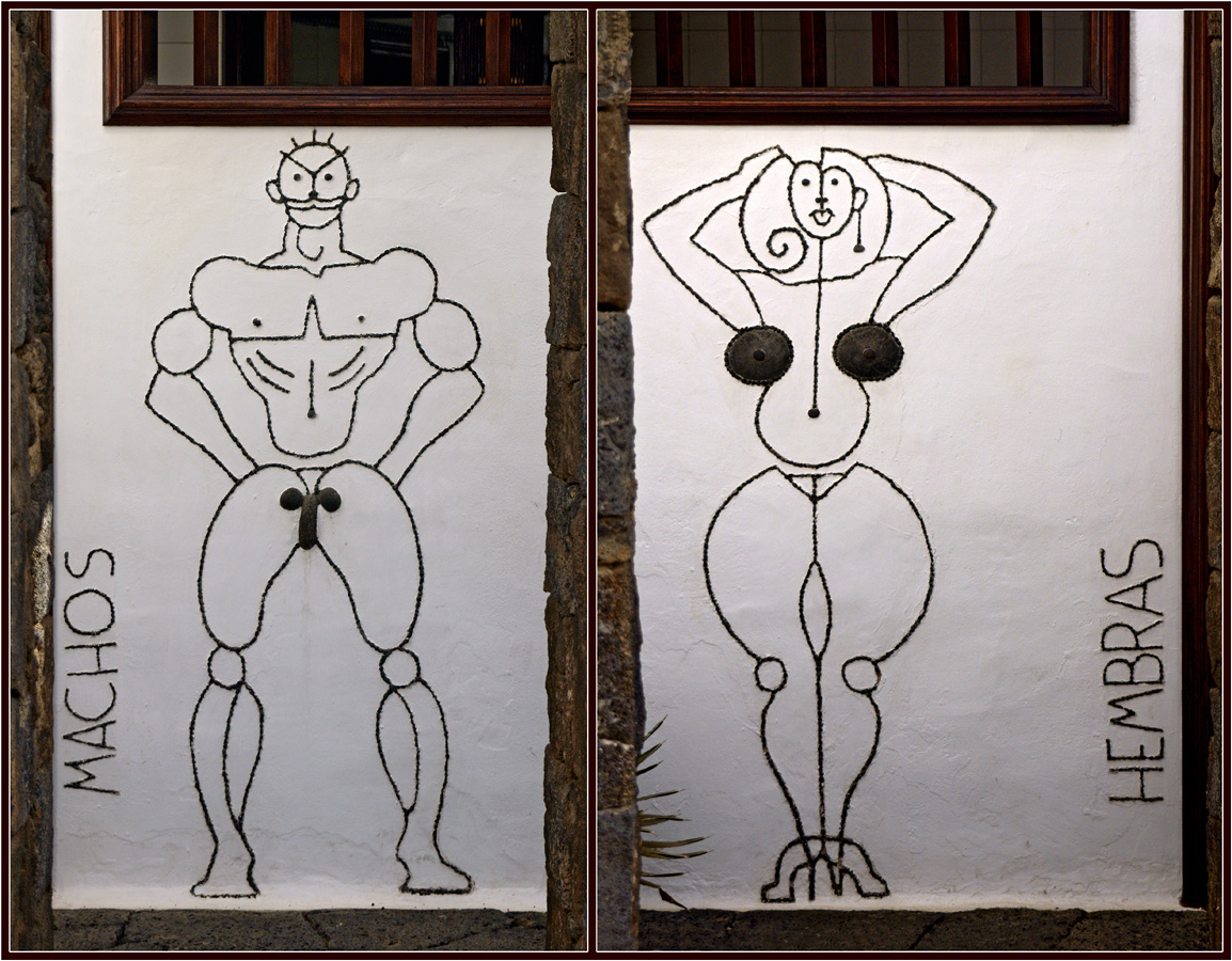 lanz08-03-14_024-25.jpg -  Lanzarote, mars 2008 Jardin de cactus fondé par Cesar Manrique pictogrammes artistiques des toilettes