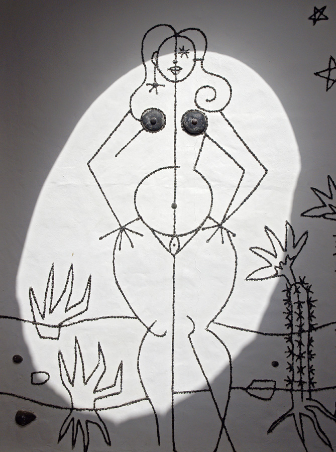 lanz08-03-14_037.jpg -  Lanzarote, mars 2008 Jardin de cactus fondé par Cesar Manrique pictogrammes artistiques des toilettes