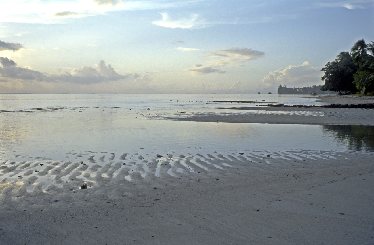 pol05_0843l.jpg - Iles de la Société, Moorea coucher de soleil sur la côte Ouest, à quelques km de Haapiti